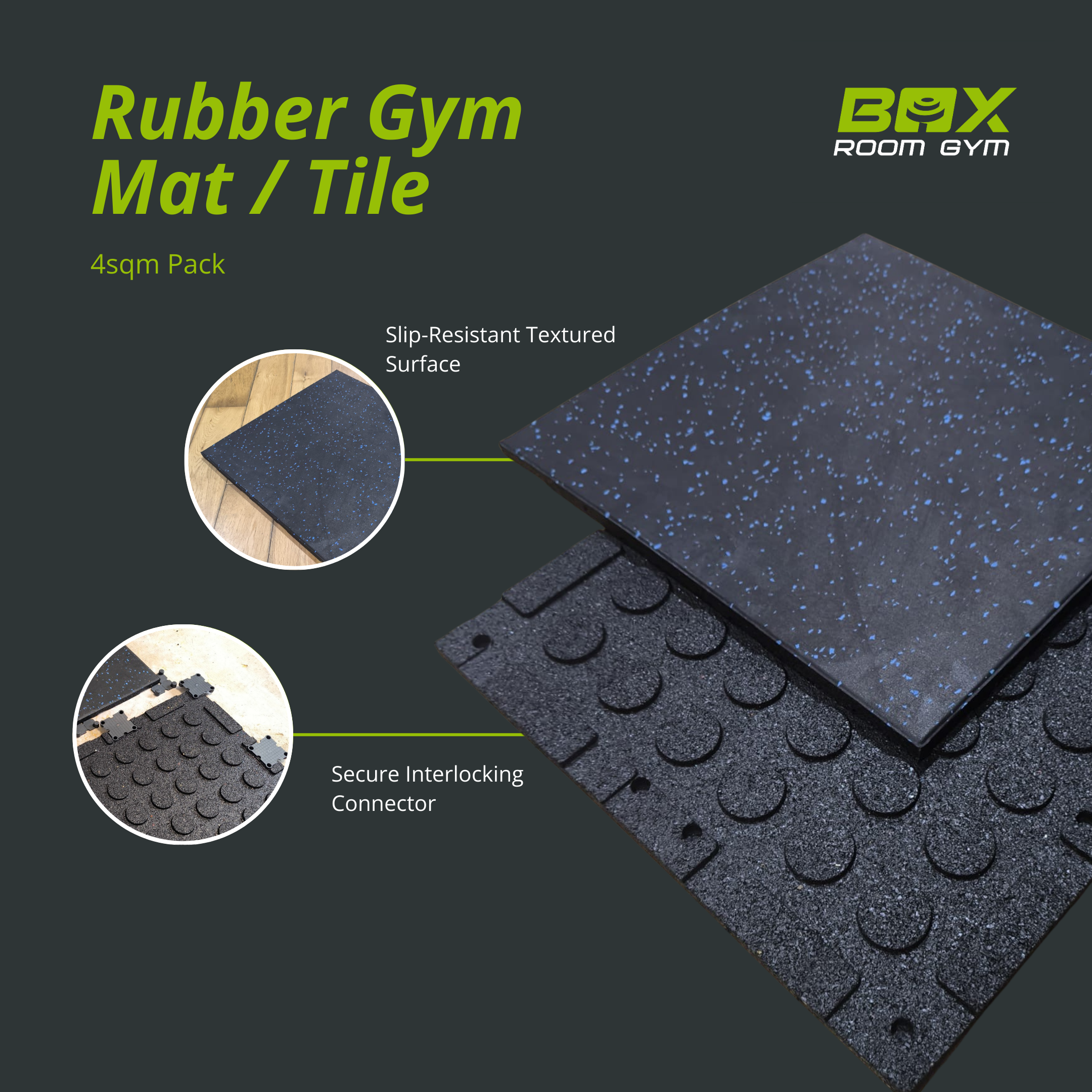 Rubber Gym Mat / Tile - 4sqm Pack - Image 4