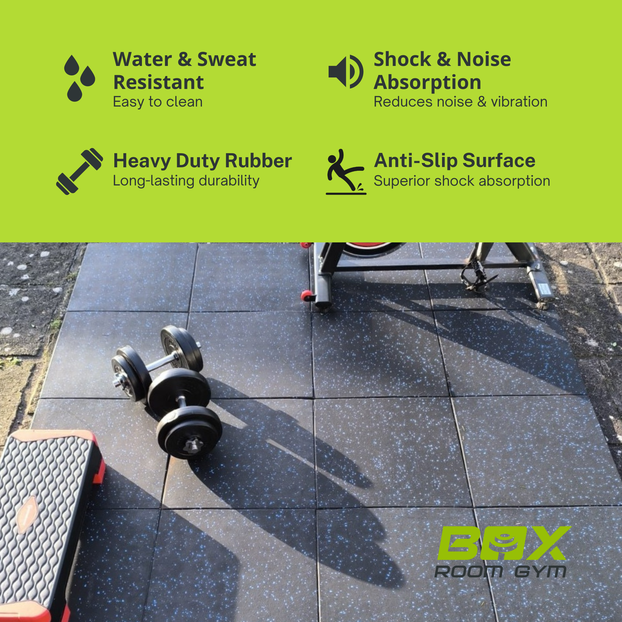 Rubber Gym Mat / Tile - 20sqm Pack - Image 4